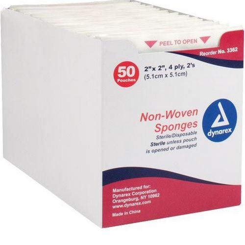 Dynarex Non-Woven Sponges, Non Sterile, Bulk Packaging, Various