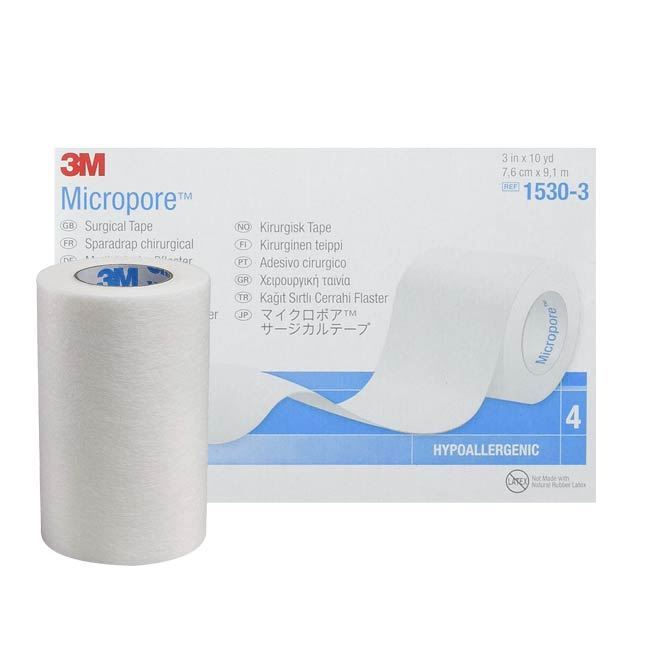 3M Micropore Paper Tape 3" White - Box of 4