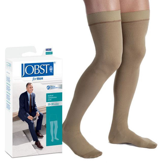 Picture of Jobst forMen - Men's Thigh High 20-30mmHg Compression Support Socks