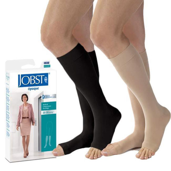 Picture of Jobst Opaque - Women's Knee High 20-30mmHg Compression Support Stockings (Open Toe)