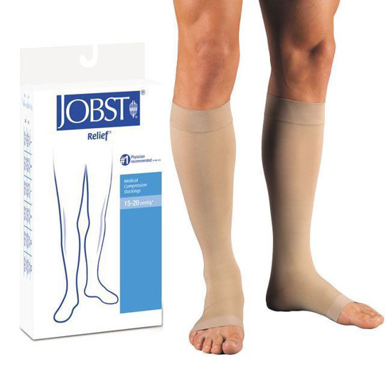 Picture of Jobst Relief - Knee High 15-20mmHg Compression Stockings (Open Toe)