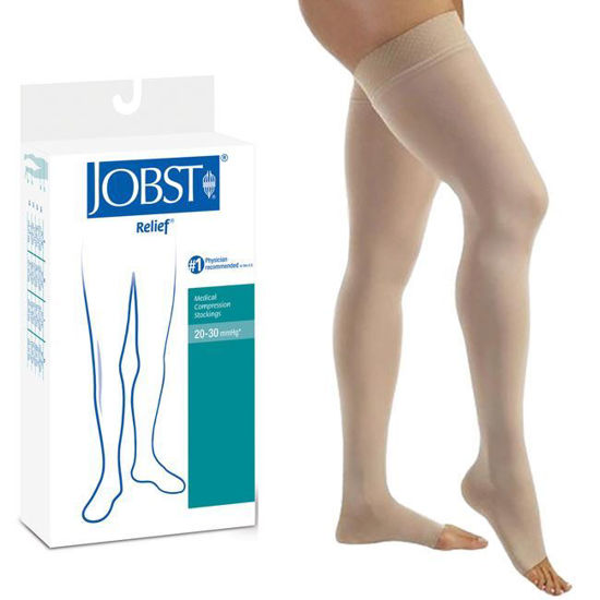 Picture of Jobst Relief - Thigh High 20-30mmHg Compression Support Stockings (Open Toe)