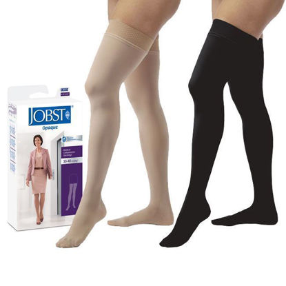 Picture of Jobst Opaque - Women's Thigh High 30-40mmHg Compression Support Stockings