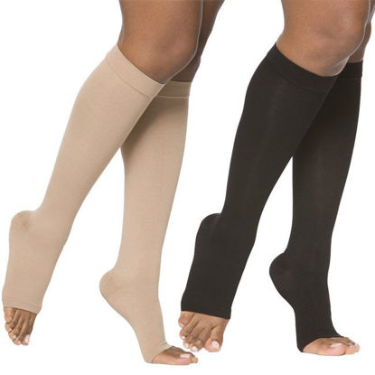 Picture of Sigvaris Opaque- Calf 20-30mmHg Compression Support Socks (Open Toe)