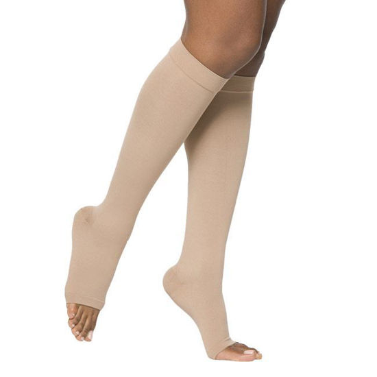Picture of Sigvaris Opaque- Calf 20-30mmHg Compression Support Socks (Open Toe/Grip Top)