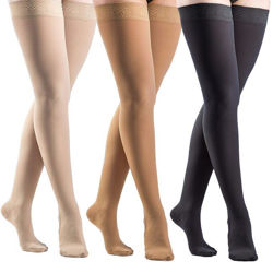 Picture of Sigvaris Opaque - Women's Thigh High 20-30mmHg Compression Support Stockings (Grip Top)