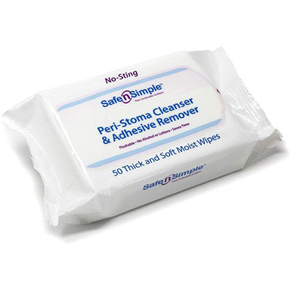 Picture of Safe n Simple - Peri-Stoma Cleanser and No Sting Adhesive Remover Wipes