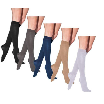 Picture of Sigvaris Cotton Ribbed - Women's Calf 30-40mmHg Compression Support Socks
