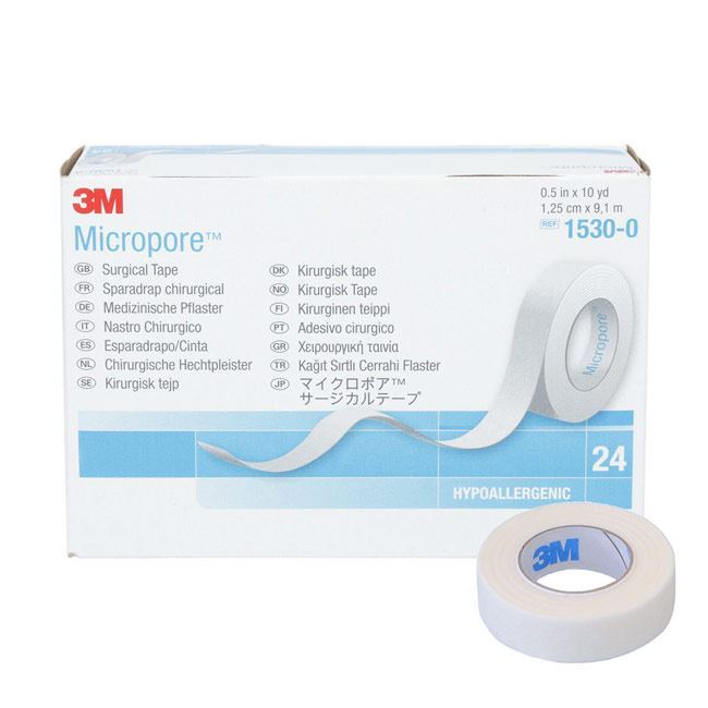 Micropore Surgical Medical Tape, 1 X 10 Yards, Paper, White, 3M 1530-1 -  Case of 120