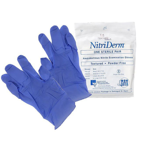 Picture of Innovative NitriDerm - Sterile Pairs Nitrile Exam Gloves