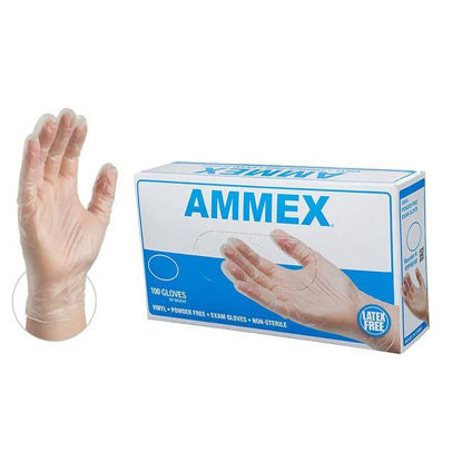 Picture of AMMEX - Clear Vinyl Disposable Exam Gloves