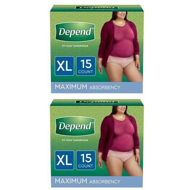 Depend For Women Underwear, Maximum Absorbency, XL, 15 Count