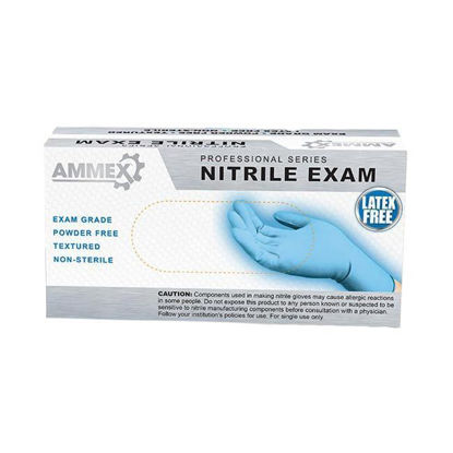 Picture of AMMEX - Blue Nitrile Disposable Exam Gloves