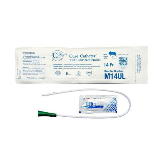 Picture of Cure Medical - 16" Pocket Intermittent Catheter with Lubricant