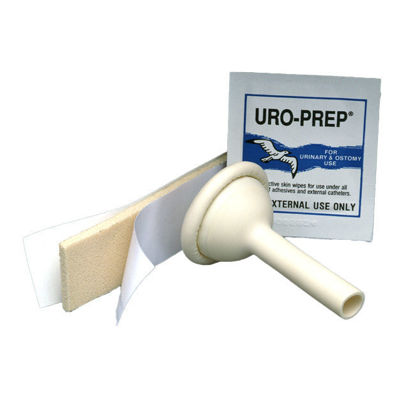 Picture of Urocare Uro-Cath - Male External Catheter with Double Sided Foam Strip and Uro-Prep Wipe