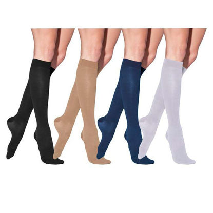 Picture of Sigvaris Cotton Ribbed - Women's Calf 20-30mmHg Compression Support Socks
