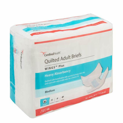 Adult Diapers Incontinence Briefs Medium, 100 Pack Case - for Men and Women  - Quilted Moisture and Odor Lock - Light-Moderate Absorbency, Secure Fit