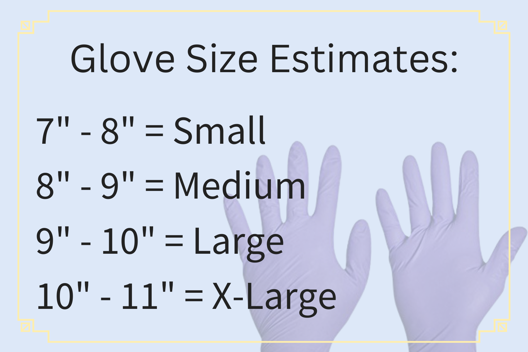 Nitrile Glove Exam Glove Size Chart Size Guide for Nitrile Gloves